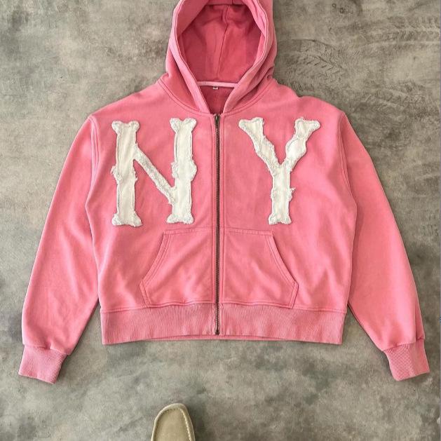 2024 Embroidered Hooded Cardigan: Unisex Loose-Fit Trendy Spring/Summer Jacket