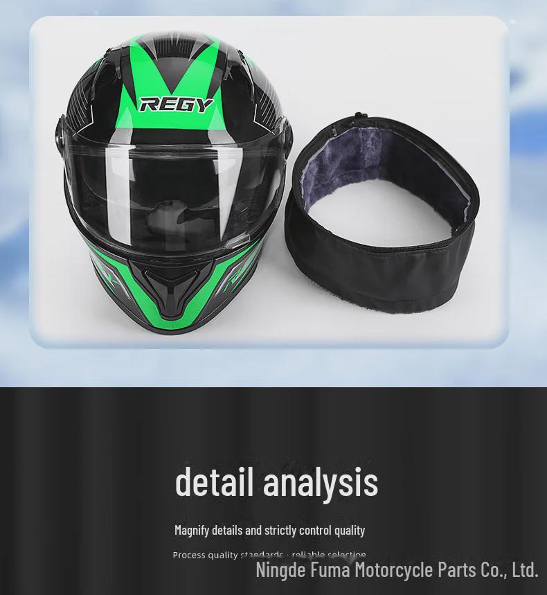 Electric Motorcycle Helmet with Dual Visors for All Seasons - Men's and Women's Winter Warm Full Helmet