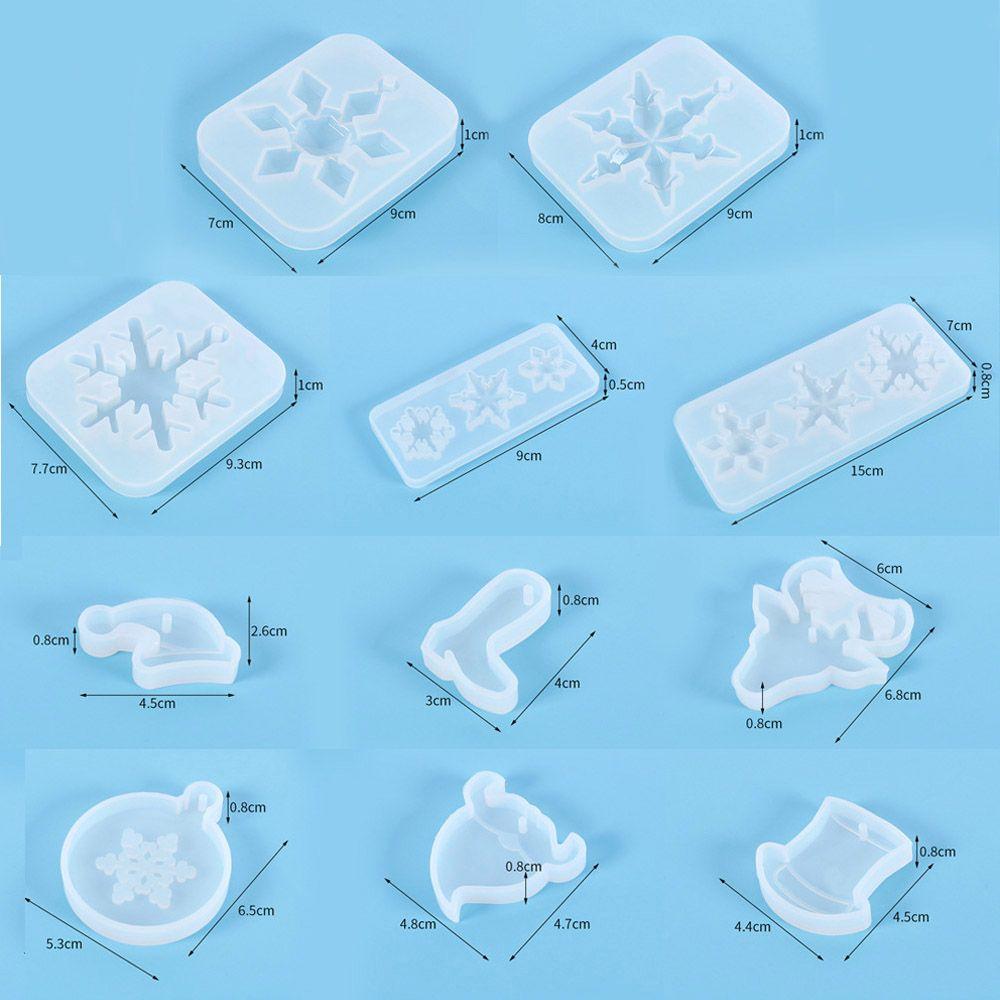 DIY Heimdekoration Hängende Schneeflocke Resin Gießformen Weihnachtsgeschenk Silikon Anhänger Epoxidharz Gießform