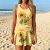 Sleeveless Floral Print Dress for Women Casual Summer Round Neck Lightweight A-Line Skirt Comfortable Fit