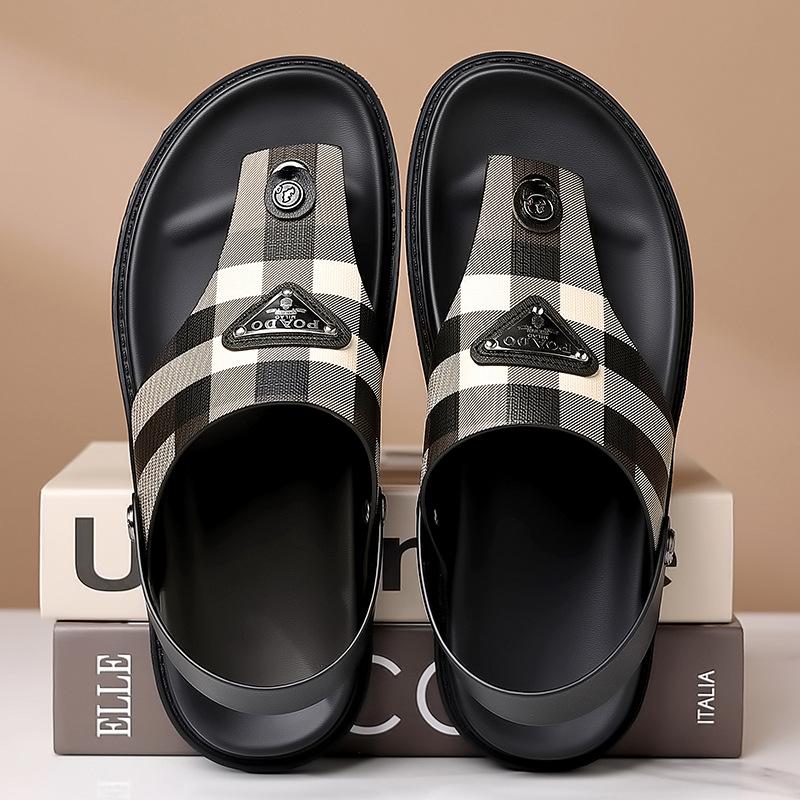Korean Version Personality Non-slip Outdoor Sandals for Men Dual-use Beach Shoes 2025 New Summer Wear Slipper Shoes Man