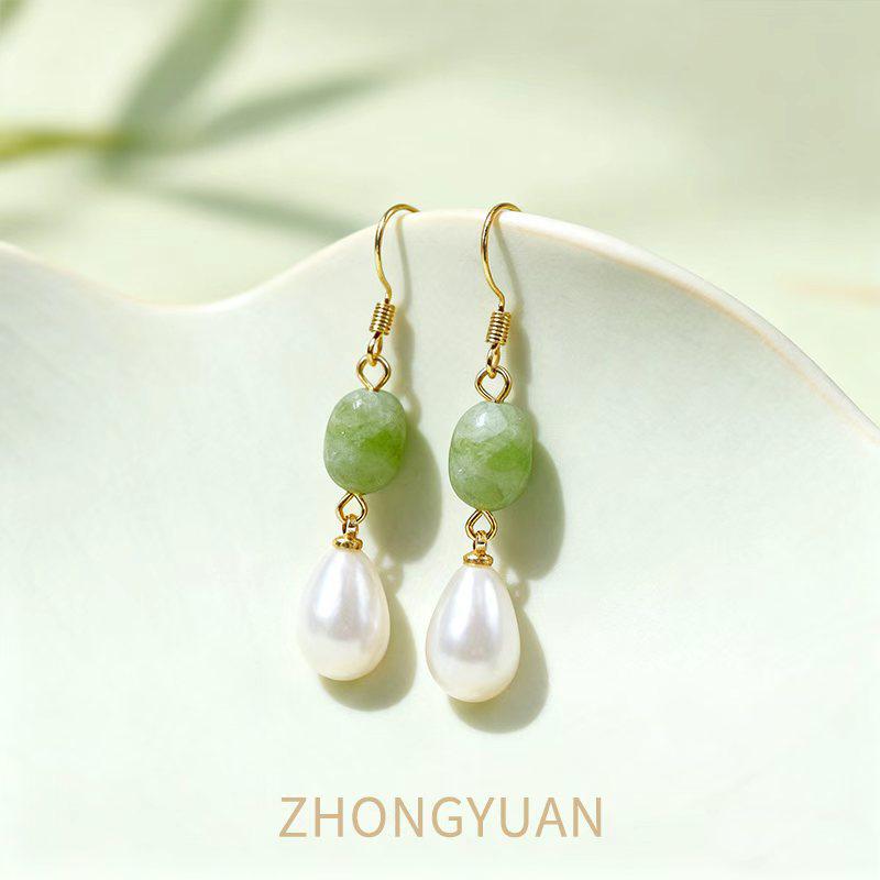 Серьги с жемчугом и нефритом: Роскошный дизайн с кисточками в стиле Ханьфу