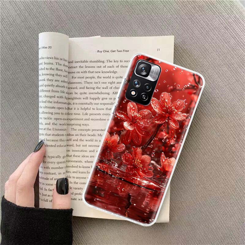 

Snow fall Red Peach Blossoms Phone Case For Xiaomi Poco F7 14 Ultra Mi 15 10 11 Lite X7 X6 X5 X3 M5S M6 10T 11T F6 F5 Pro F4 GT Xiaomi Poco F4 GT