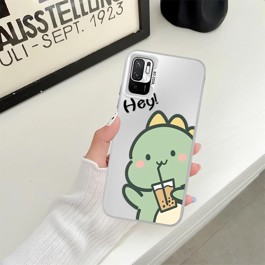 

Phone Cover Case for Xiaomi Poco X3 Pro C61 C51 X3 NFC C50 Adorable Milk Tea Drinking Dinosaur Poco X3 NFC