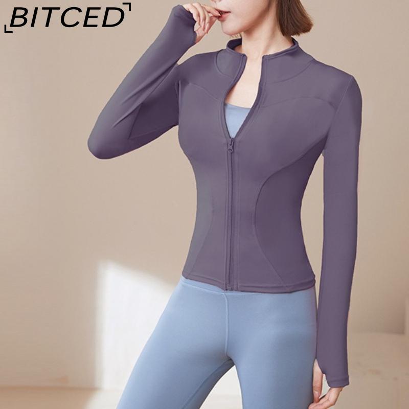 BITCED Summer Sun Protection Quick-Dry Sports Jacket Stand-Up Collar Stretch Slim-Fit Running & Fitness Top