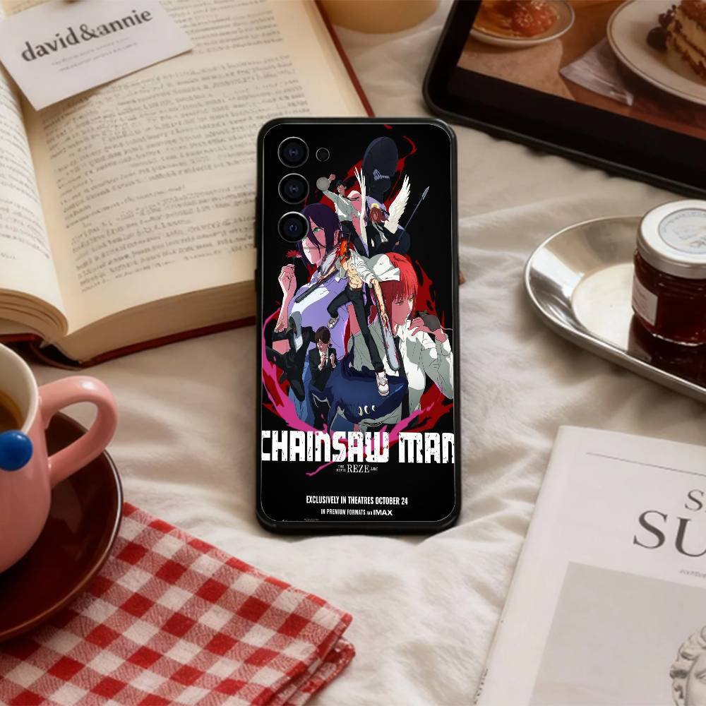 C-Chain-saw Man Reze Phone Case For Samsung S 25,24,23,22,30,21,10,9,Ultra,Plus,Lite,FE,4,5 G Soft Black Case
