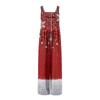 Women's Christmas Print Solid Wide Leg Strapless Tank Pocket Casual Onesie