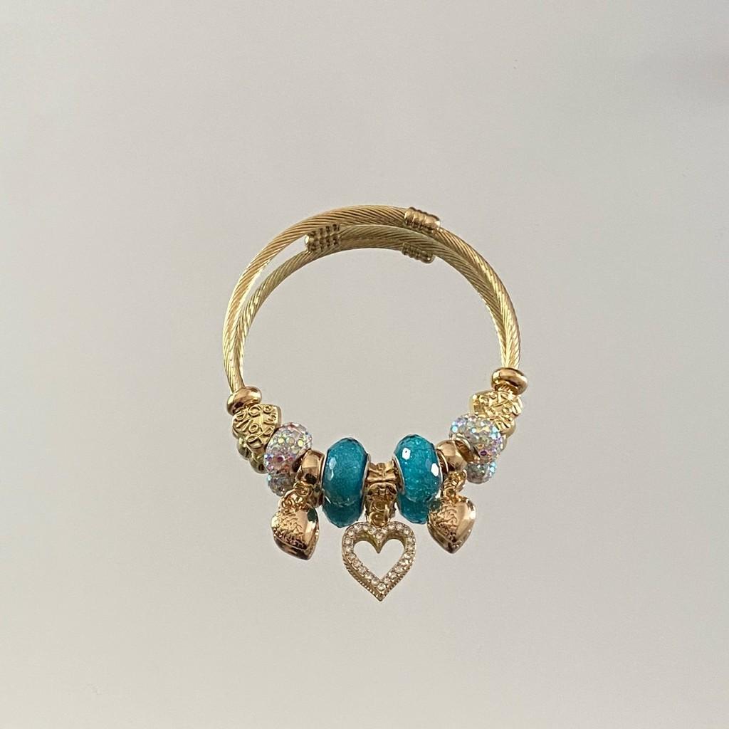 Modisches Herz-Charms-Armband mit verstellbarem Wasserfall-Stil zum Verschenken