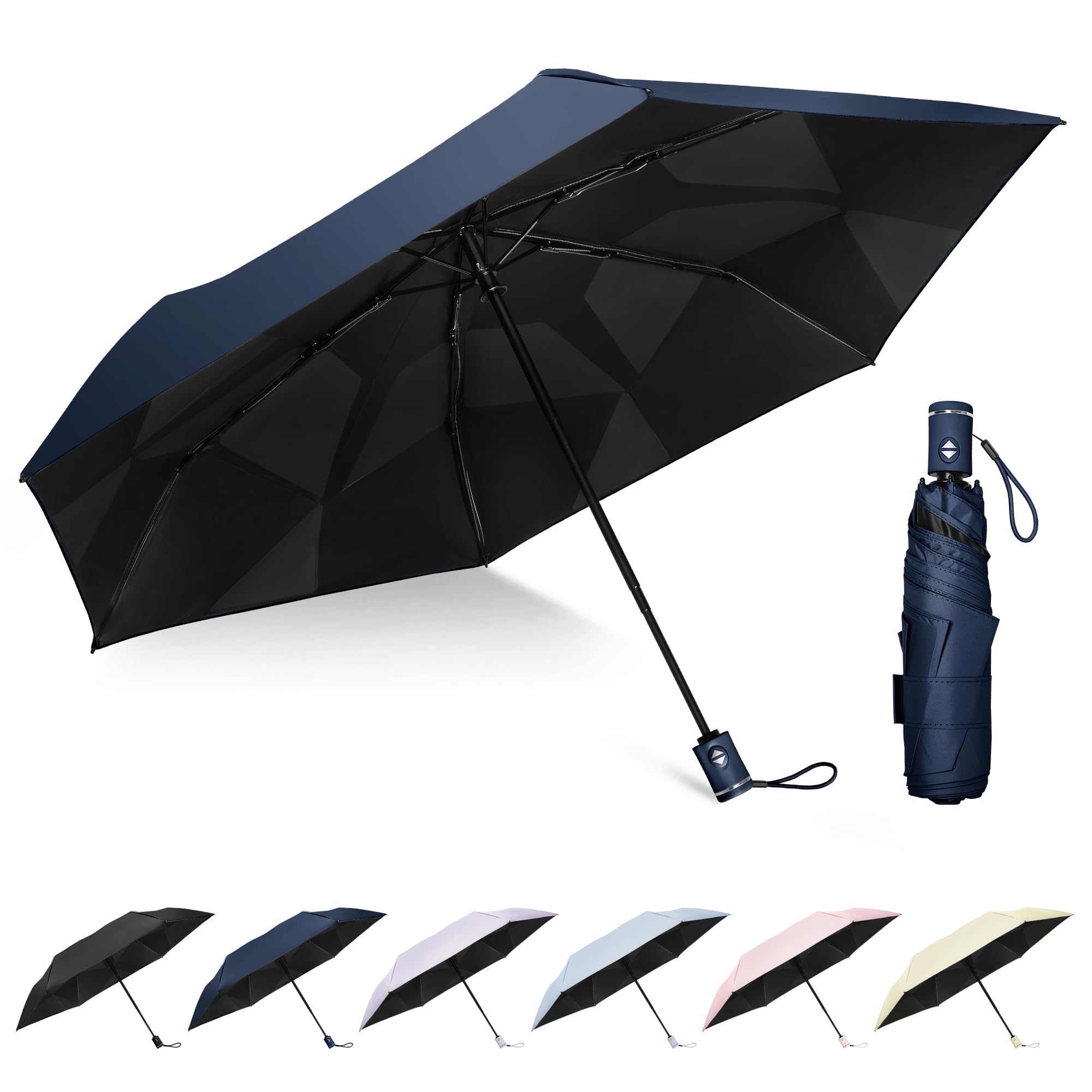 

ZOMAKE in 3 Shape Memory Folding UV Complete Heat Automatic Opening and Rain or Shine [Folds Seconds] Umbrella, Ultra-lightweight, Protection,