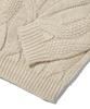 TRILLION Washable Big Cable Oversized Crew Neck Knit [Ivory]