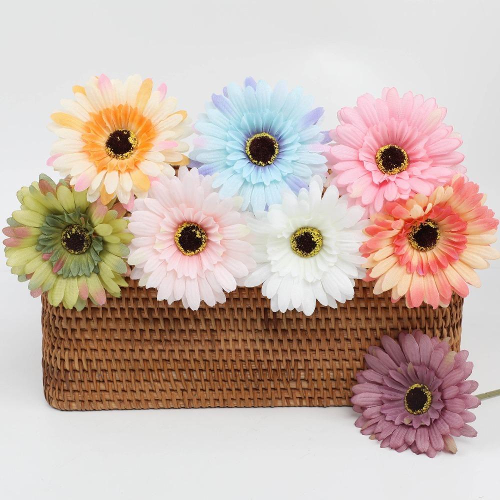6Pcs Artificial Silk Gerbera Flowers Bouquet Home Table Decor Fake Daisy DIY Photo Props Floral Arrangements Wedding Decoration