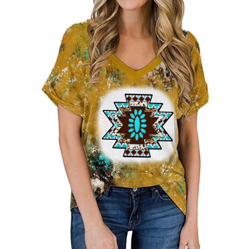 

Женская летняя футболка с синим ромбовидным принтом, футболки с короткими рукавами, повседневные топы с принтом