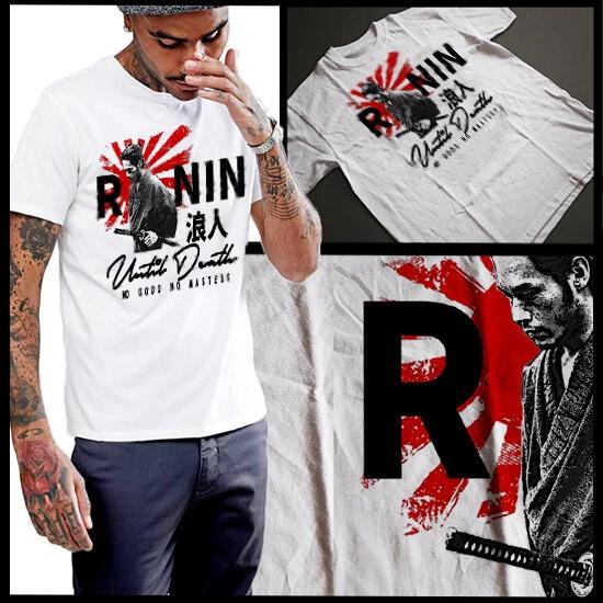 Samurai T-Shirt Japanese Rising Sun Flag Lone Warrior Feudal Era Size S to 3XL L
