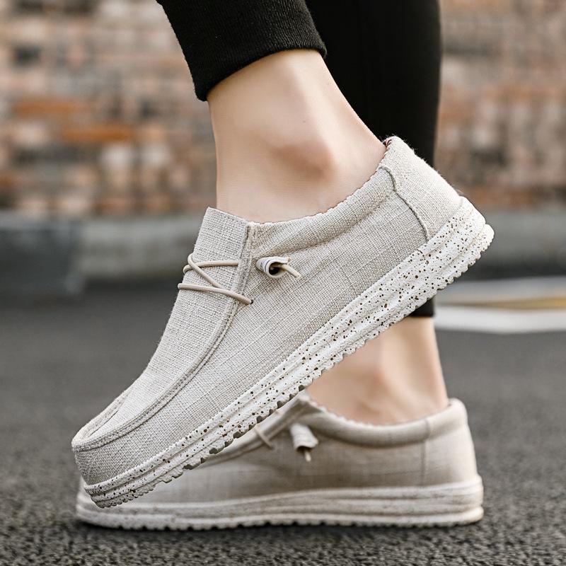 Slip-On-Loafer für Herren im europäischen und amerikanischen Stil – lässige Segeltuchschuhe