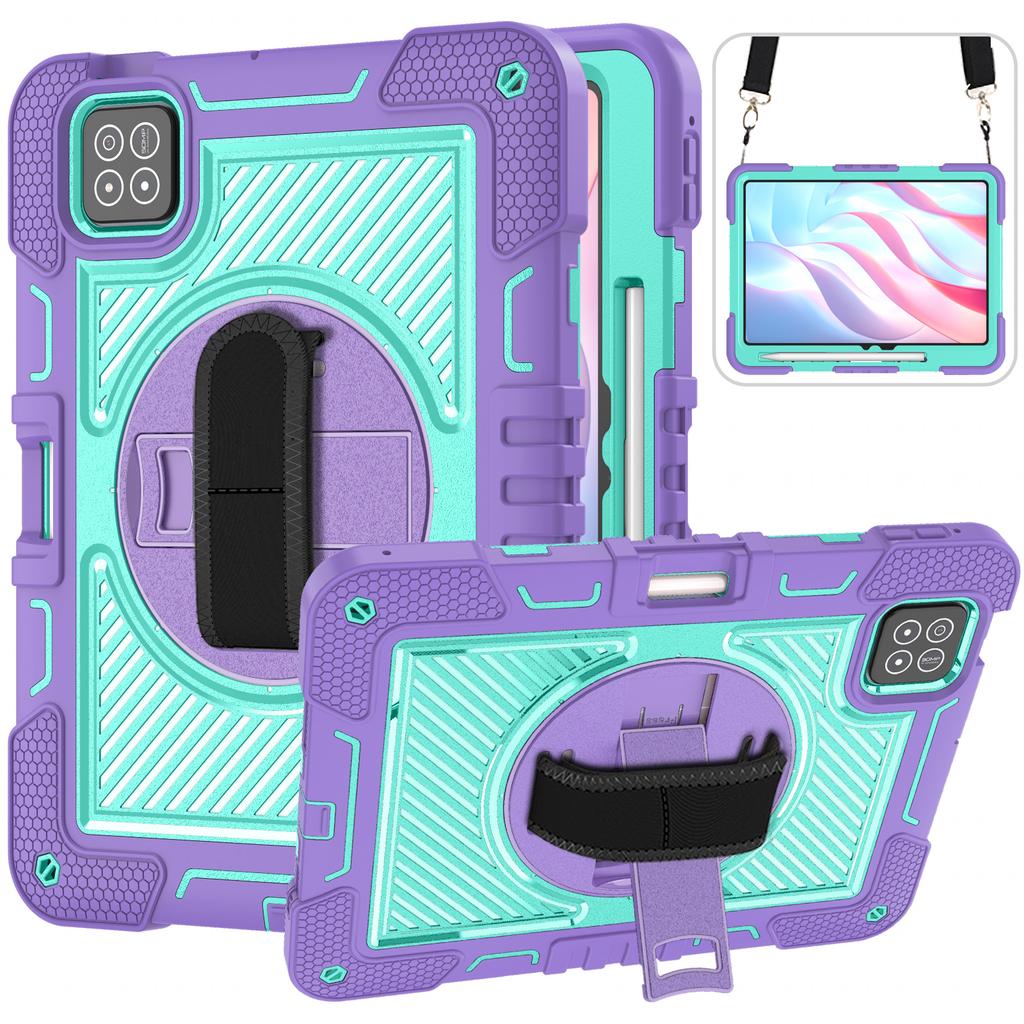 For Xiaomi Poco Pad X1/Pad 8 Pro/Pad 8/Pad 7 Pro/Pad 7 Case Silicone + PC Kickstand Tablet Cover with Shoulder Strap