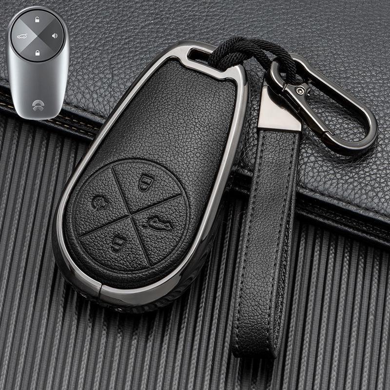 Signal Unobstructed Double-Sided Leather Metal Key Shell for 2022 NIO ES6, ES8, EC6