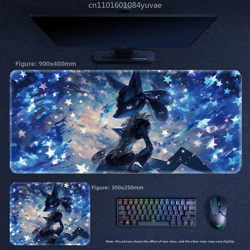 Classic Cartoon Anime Pokémon Pikachu Mewtwo Eevee Leather Mouse Pad Lucario Squirtle Gardev Keyboard Pad Large Game Table Mat