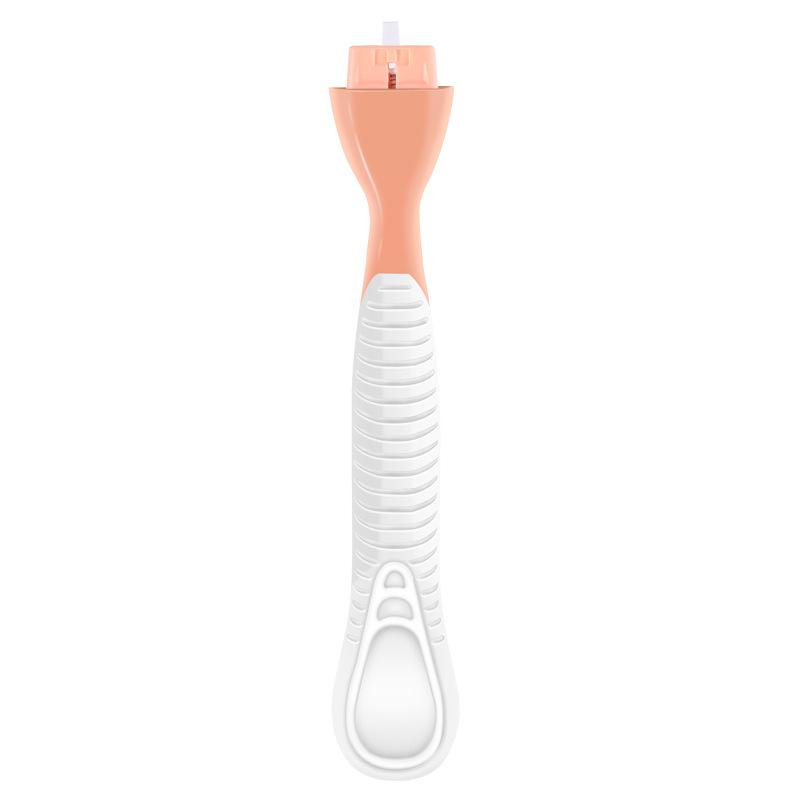 Women's Triple-Blade Pink Razor with Universal Handle and Holder