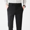 Light luxury men's small trousers autumn light business men's trousers high-quality color spun elastic casual trousers