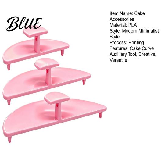 Stable Cake Prong Set 3PCS Curve Auxiliary Tools Lightweight PLA Support Professional Art Supplies Stakes Decorating Ruffle Stencils for Kitchen