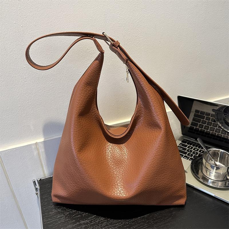 Textured commuter textured handbag winter retro fashion shoulder underarm bag tote bag women's bag