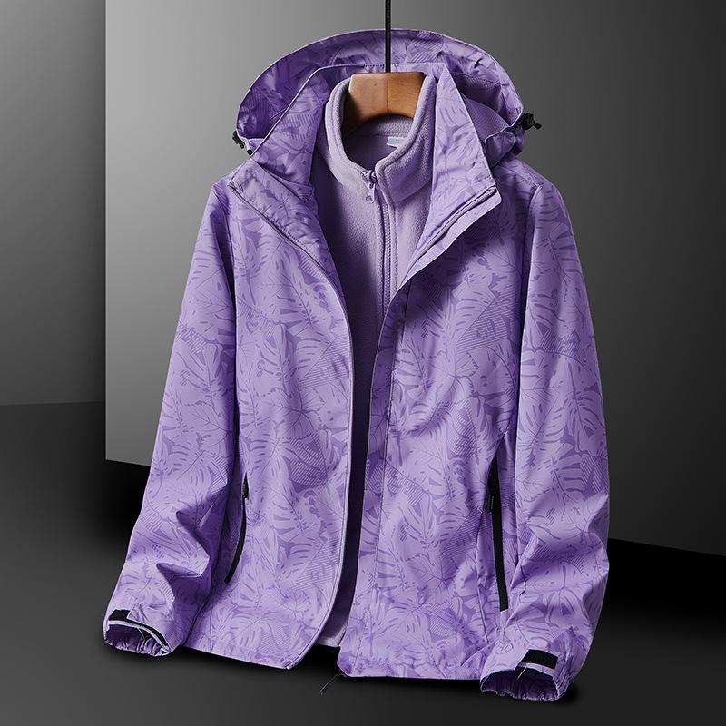 2023 autumn and winter new three-in-one removable sports outdoor jacket men's and women's autumn and winter camouflage two-piece set