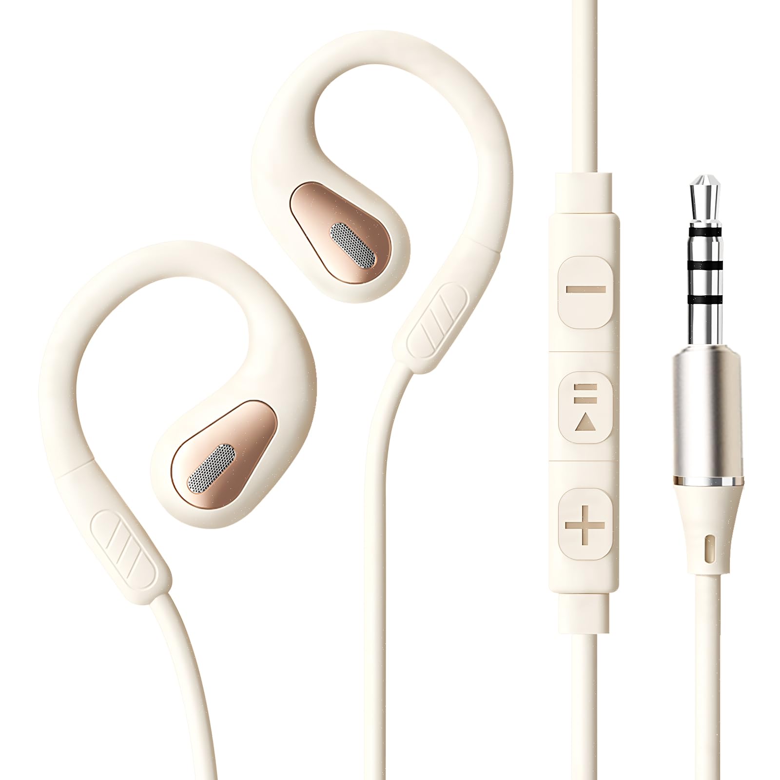

wired earphones with suitable for listening while doing other includes call volume ideal for Open-ear microphone, 3.5mm jack, over-ear design,