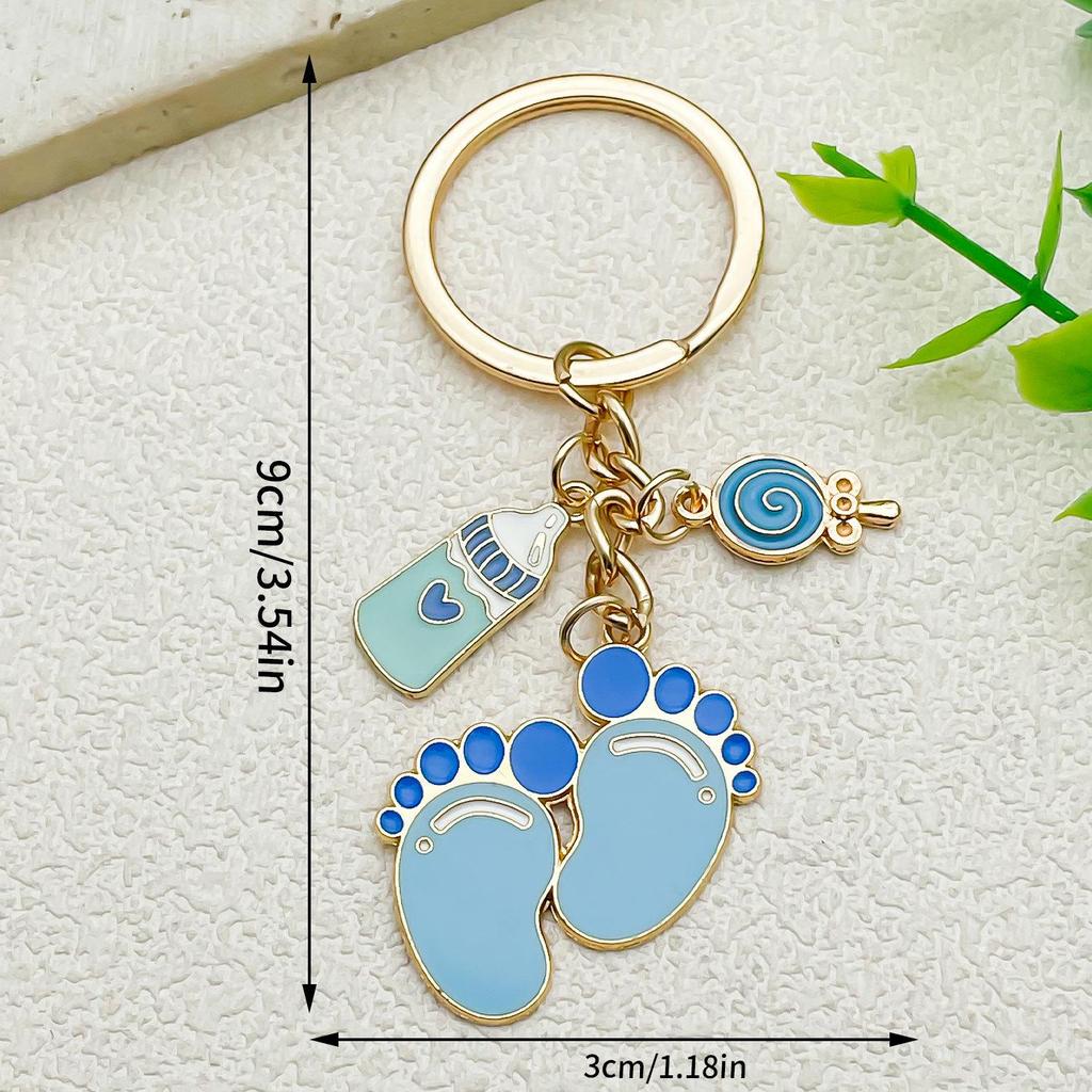Baby Foot Pendant Keychain: Mix and Match Baby Clothes & Bottle Charms for Boys & Girls