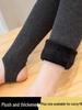 2025 New Style Women's Plus Velvet Leggings: Thick, Warm, Foot-Covering Black Gray Pantyhose for Autumn and Winter