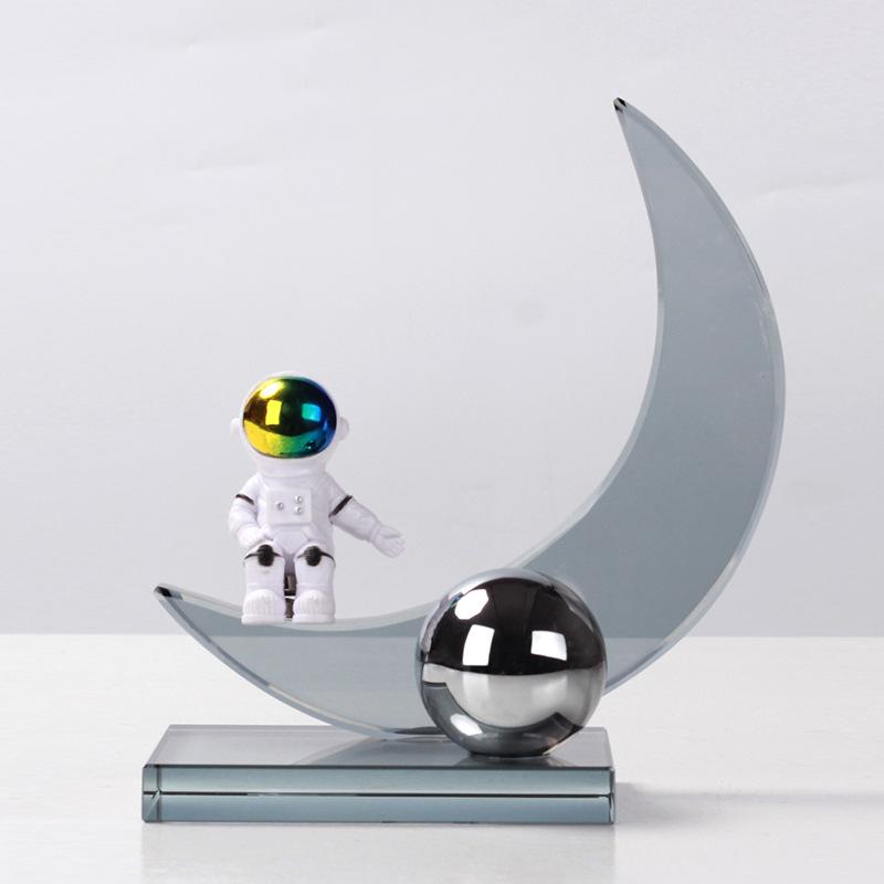 

Креативные украшения, астронавты, астронавты, модели Луны, поделки, книжные шкафы для детской комнаты, хрустальная подсветка, роскошная декоративная мебель Crescent