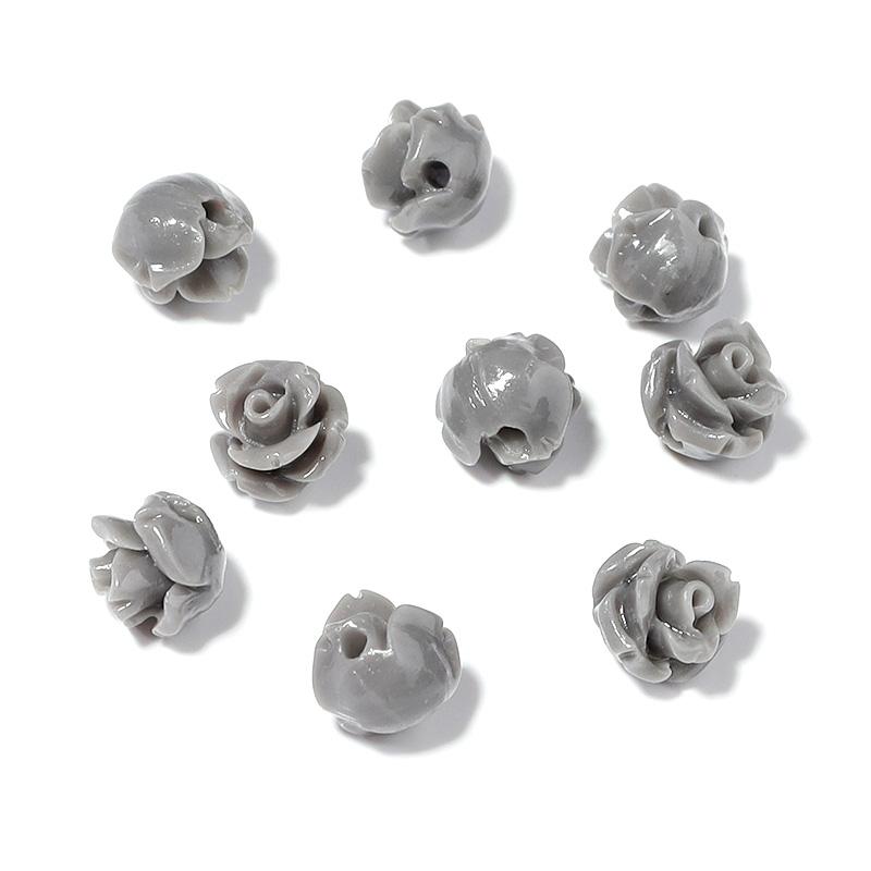 30pcs 6mm Resin Artificial Coral Beads for Jewelry Making Camelia Flower Beads DIY Earring Bracelet Neckalce Accessories