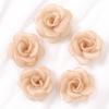 3/5Pcs 5cm White Camellia Rose Chiffon Fabric Flower for Home Room Wedding Invitation Artificial Flowers for Dress Decoration