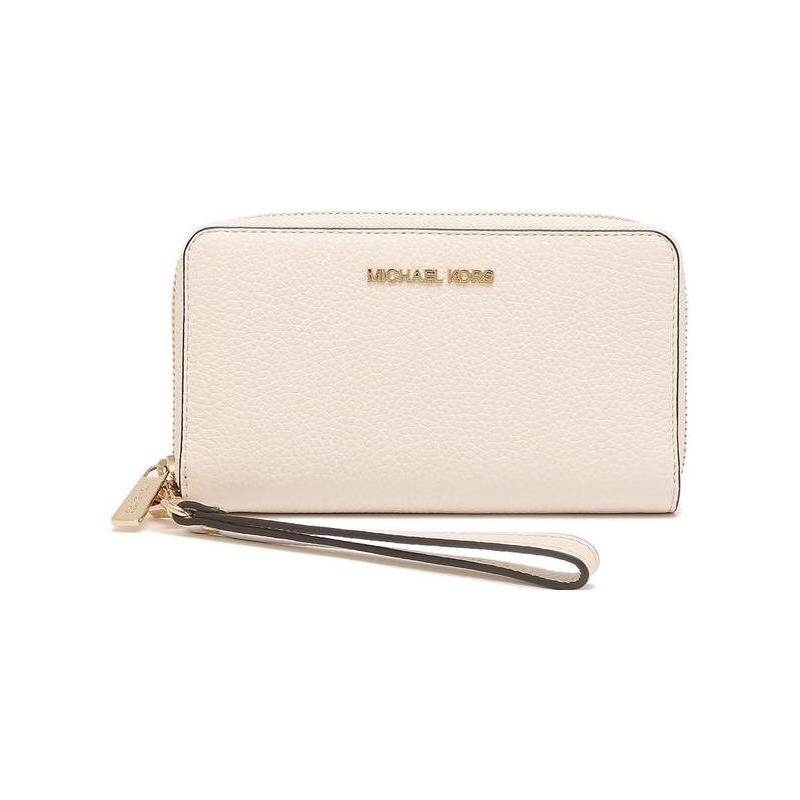 MICHAEL KORS Brand Logo Leather Wallet Women s Cream White белый