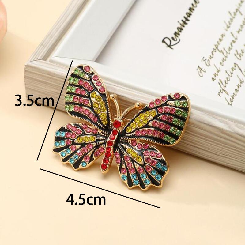 Fashion Exquisite Colorful Diamond Butterfly Brooches Cute Animal Corsage Pin For Women Girls Clothing Jewelry Accessories Gifts