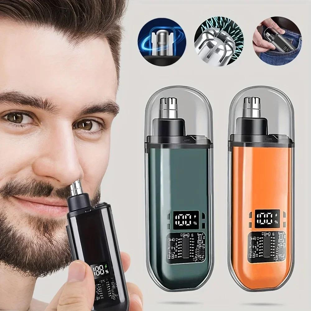 Men’s Electric Nose Ear Hair Trimmer USB C Rechargeable Fast Charging Portable Compact Grooming Tool