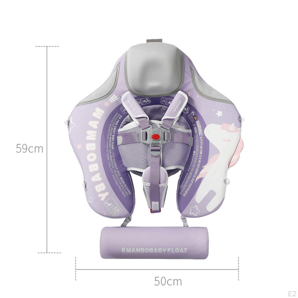 Baby Swim Float with Canopy Non Inflatable Soft Stable Infant for Pool Purple