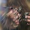 Handmade Nail Art Wearable Products Spicy Girl High-end Patches Butterfly Knot Dark E8
