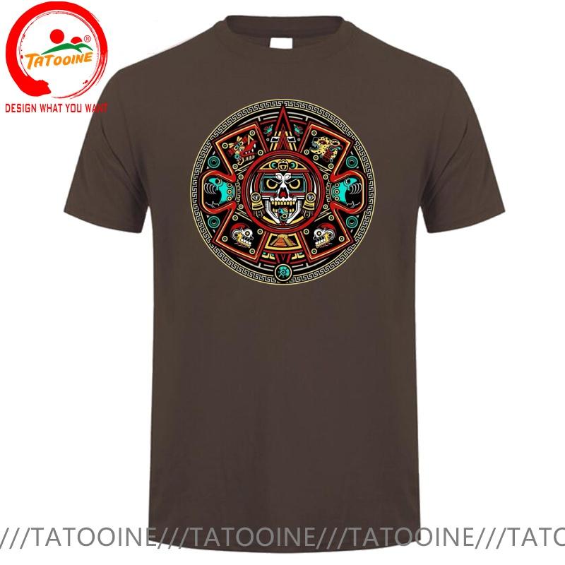 Lustiges Design Maya Azteken Kalender Kunst Sred Wams Unisex Mode Trendige Freizeitkleidung Stilvolle Oberteile T-Shirt Freizeit-T-Shirt Unisex