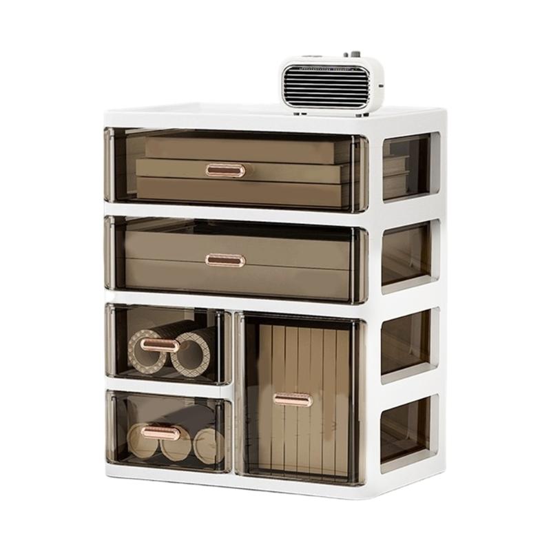 Connectable Plastic Shelf Set With Multiple Sections For Neat Home Or Office Use