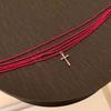 Y2k Subculture Sliver Color Cross Pendant Multi-layer Fold Wear Red Crystal Beaded Necklace for Women Men Collar Chain Jewelry