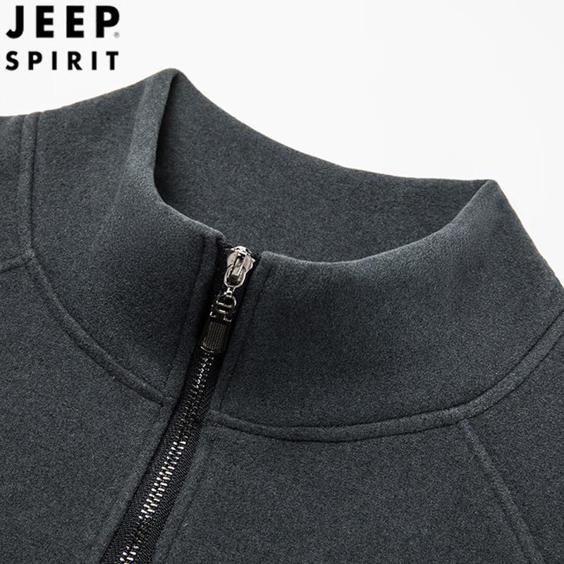 JEEP SPIRIT Men's Half-Zip Stand-Collar Pullover Sweatshirt