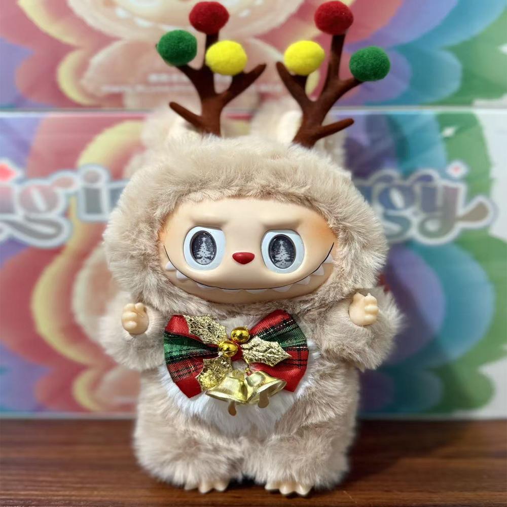Christmas Elk La Bu Doll Zimomo 2 Monster Vinyl Face Doll Children'S Toy Festival Birthday Christmas Gift Desk Collection Decoration