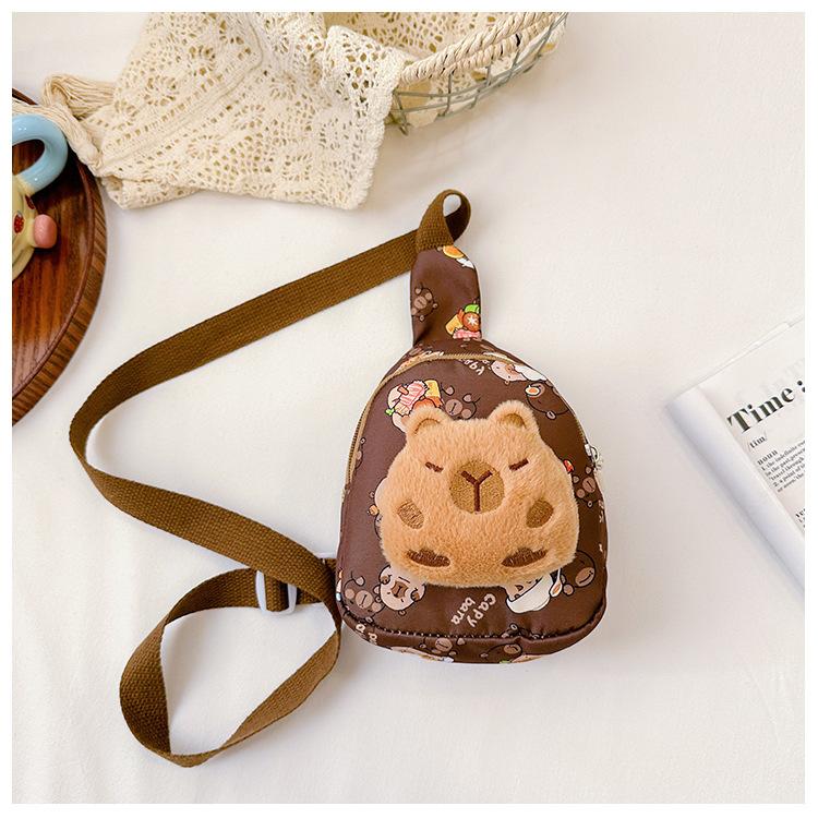 School bag Kapibara children's boys and girls cute cartoon change shoulder bag