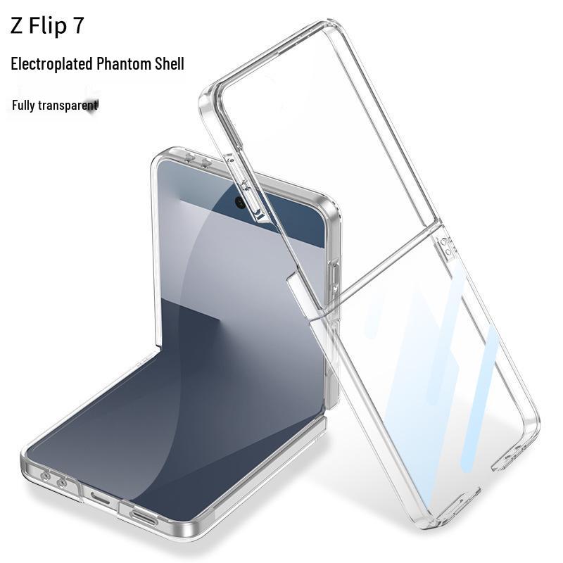 Samsung Z Flip7/6/5 Galvanisiert Transparente Faltbares Handyhülle - PC Hartschale Anti-Drop Schutzhülle