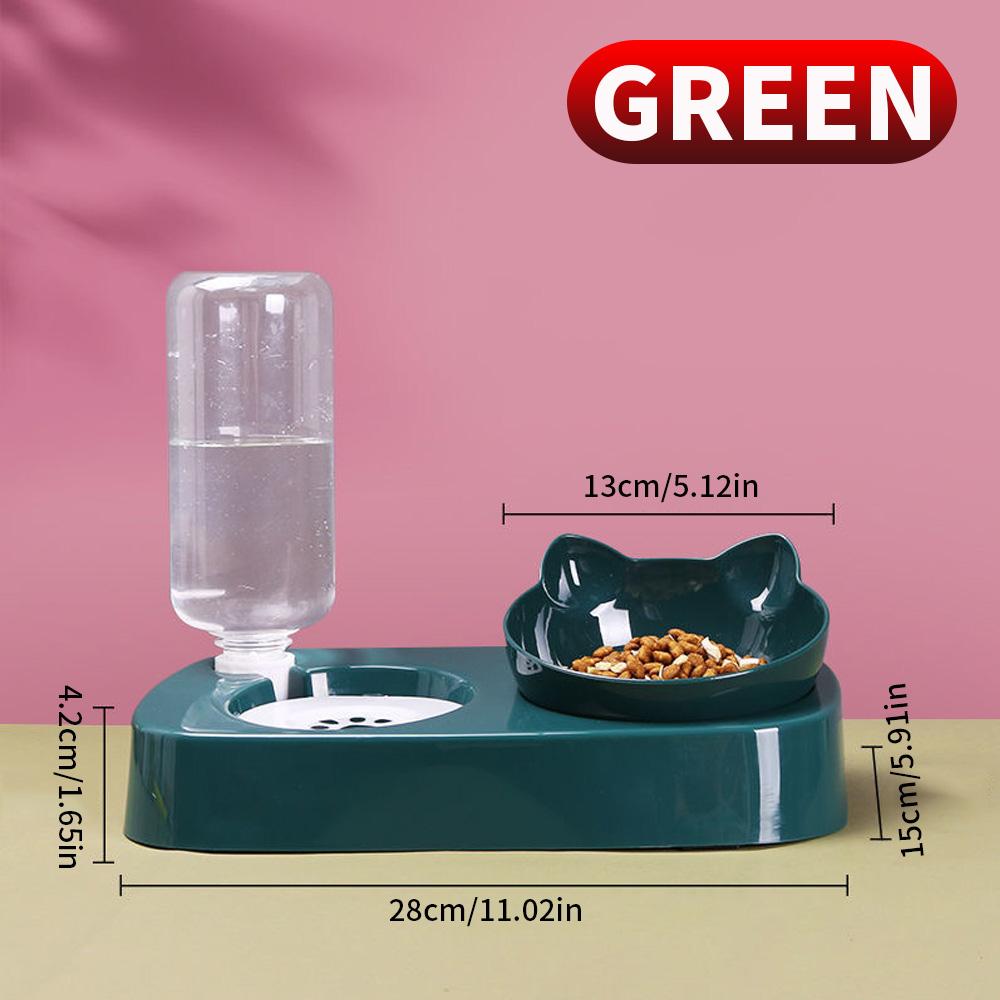 1 piece - Cat Bowl Double Bowl Dog Bowl Automatic Drinking Water for Dogs and Cats Feeding Double Bowl, Suitable for Pets