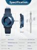 EUTOUR Men's Magnetic Watch, Stylish, Simple, Casual Quartz Watch with Magnetic Ball Design, 5ATM Water Resistance, 40mm Dial, Rubber Band, Blue