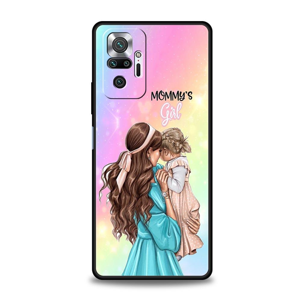 Super Mom Baby Phone Case For Xiaomi Redmi Note 14 13 5G 10 11 12 Pro Plus 4G 14C 13C 12C 10C Black Cover