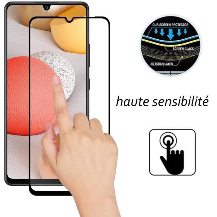 Coque de protection - Toproduits® - Samsung Galaxy A02S - Souple - Verre trempé - Bords noirs