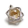 [Mizar] Rutile Quartz Pendant for Women and Men, Hexagram, Sterling Silver 925