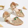 2025 Winter Crystal Diamond Girls' Pointed High Heel Sandals
